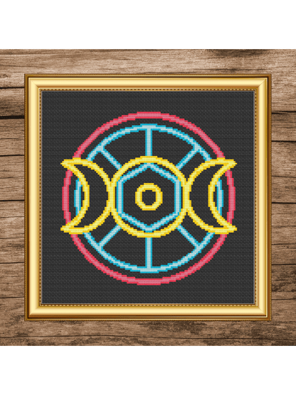 Neon Triple Moon
