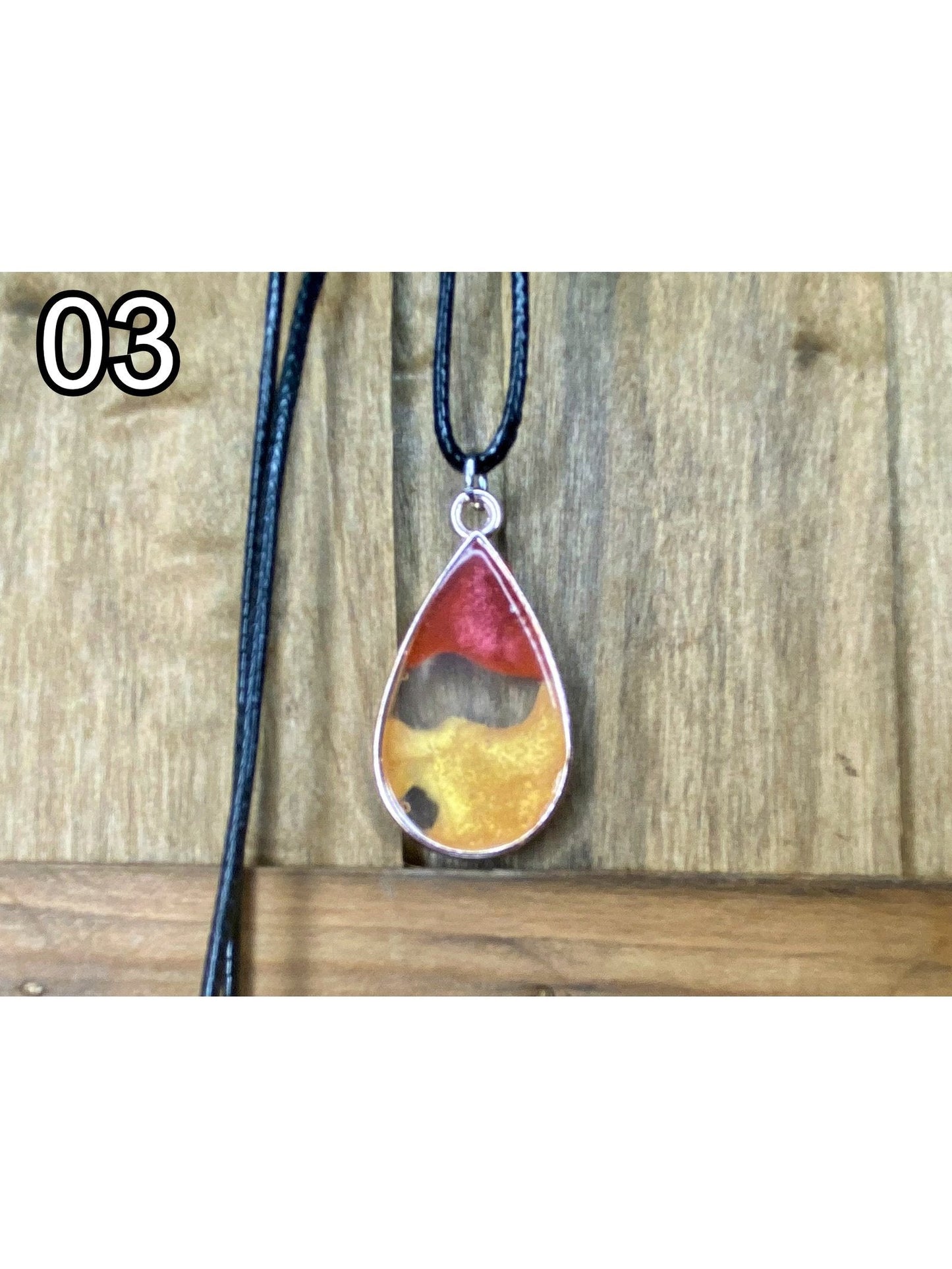 Open-Bezel Resin Pendant - Rose-Gold