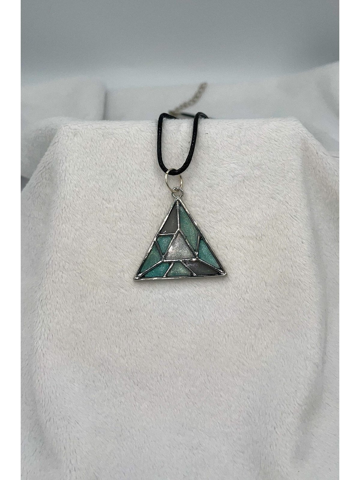 Stained-Glass-Style Pendant Silver